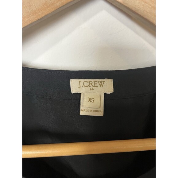 J Crew Factory Black Satin Cap Sleeve Blouse Size XS - Picture 5 of 8
